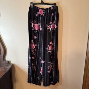 My Michelle Black and Pink Pleated Maxi Jumpsuit